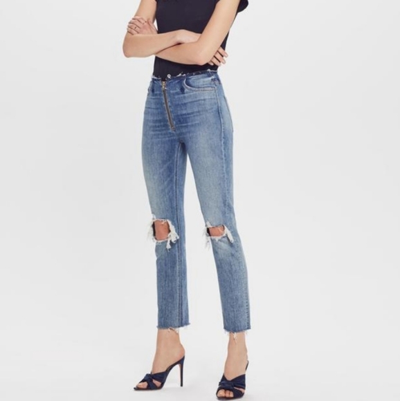 MOTHER Denim - MOTHER The Dazzler XYZ Double Fray Jean Helter Skelter sz.24